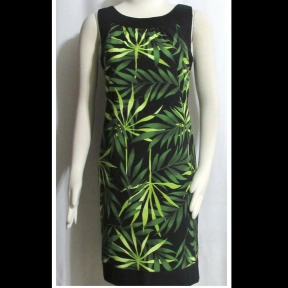 Ladies KIM ROGERS Black & Green Sheath Dress 6 - Picture 1 of 5